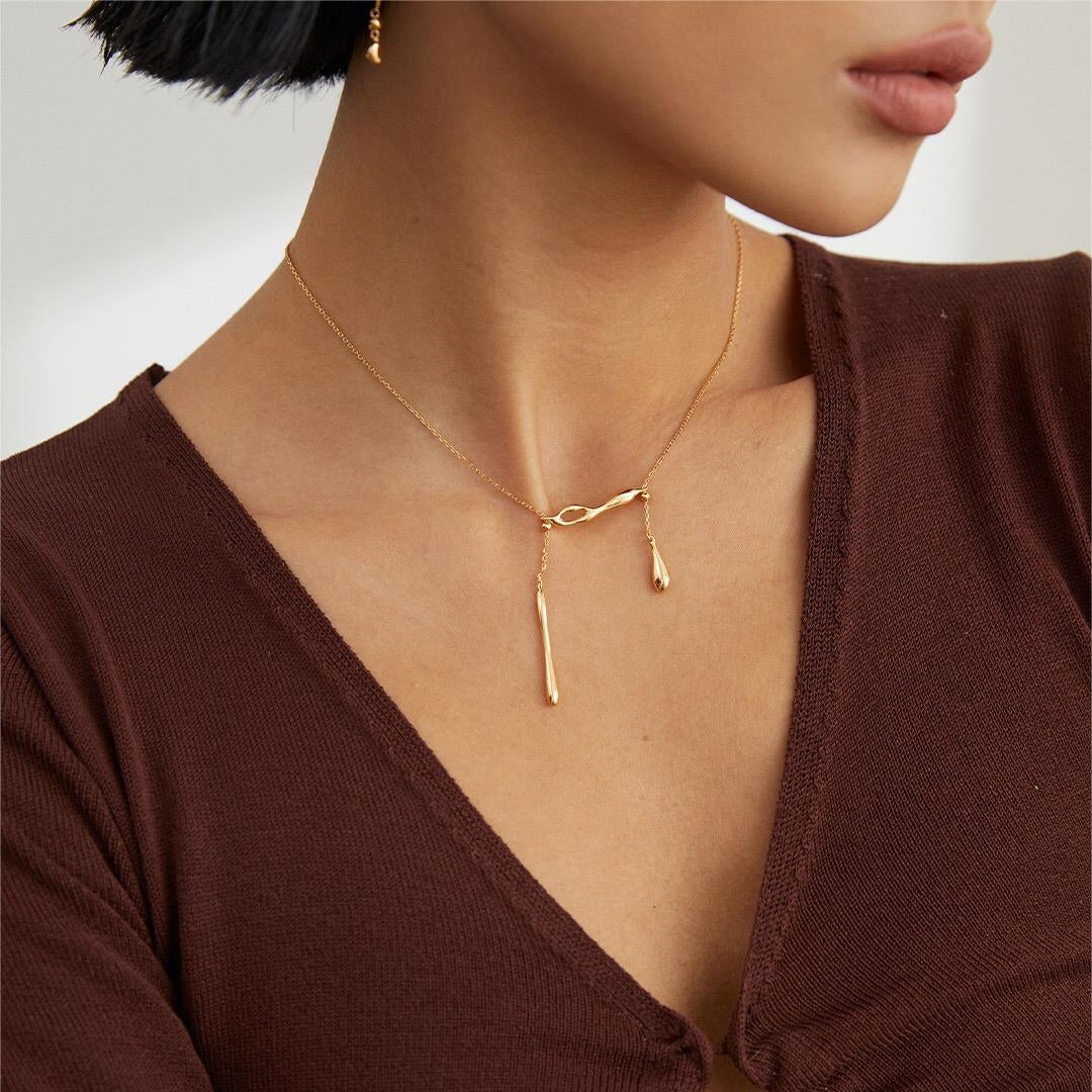 Minimalist Water Droplets Style Necklace