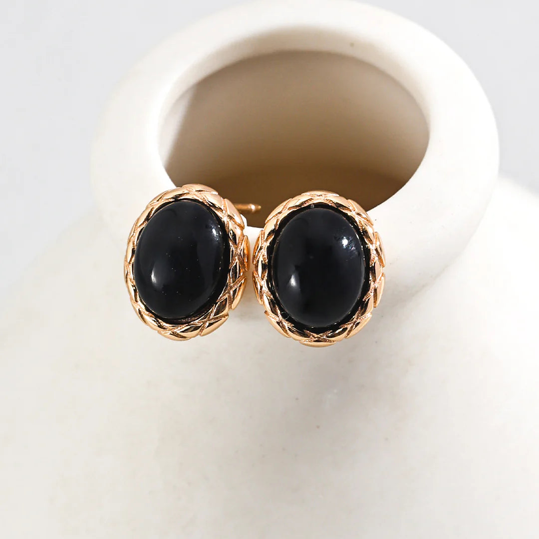 Minimalist Black Onyx Earrings