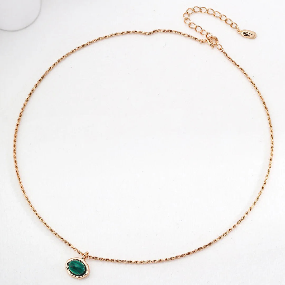 Natural Tiger's Eye / Malachite Stone Necklace
