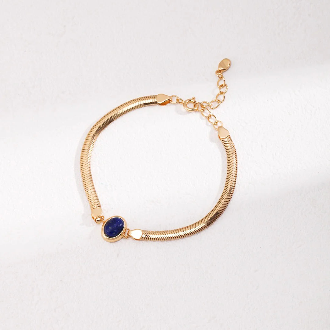 Natural Lapis Clasp / Tiger Eye Stone Bracelet