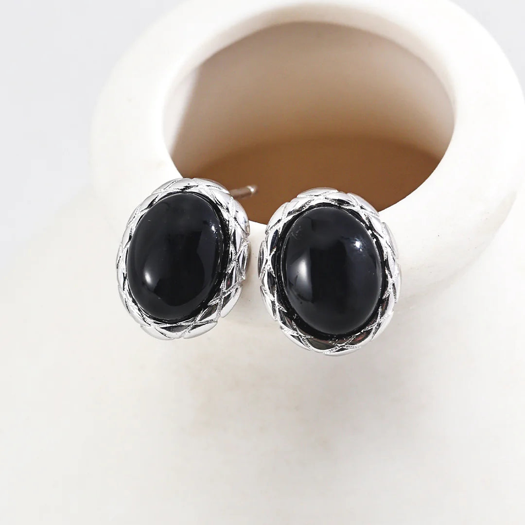 Minimalist Black Onyx Earrings