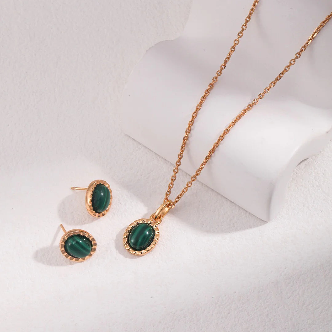 Charm Malachite Stud