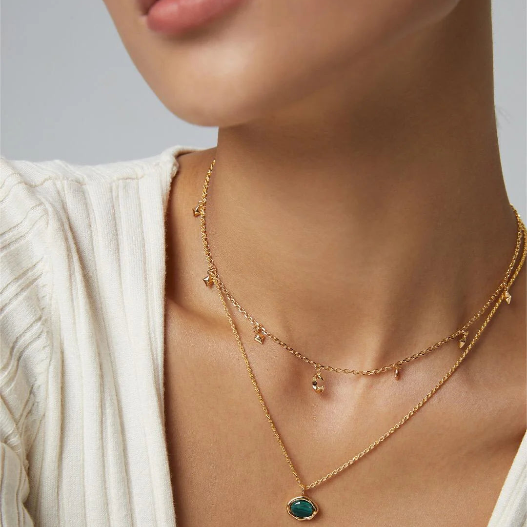 Natural Tiger's Eye / Malachite Stone Necklace