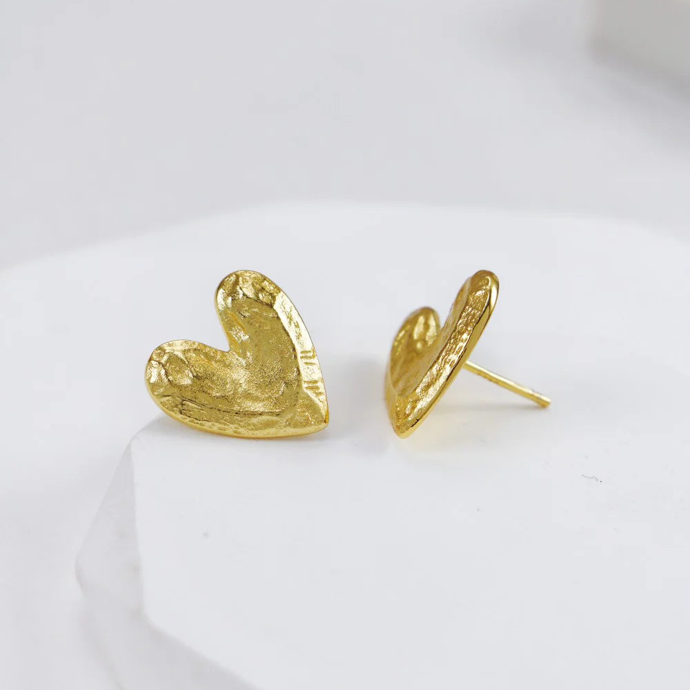 Textured Heart Earrings