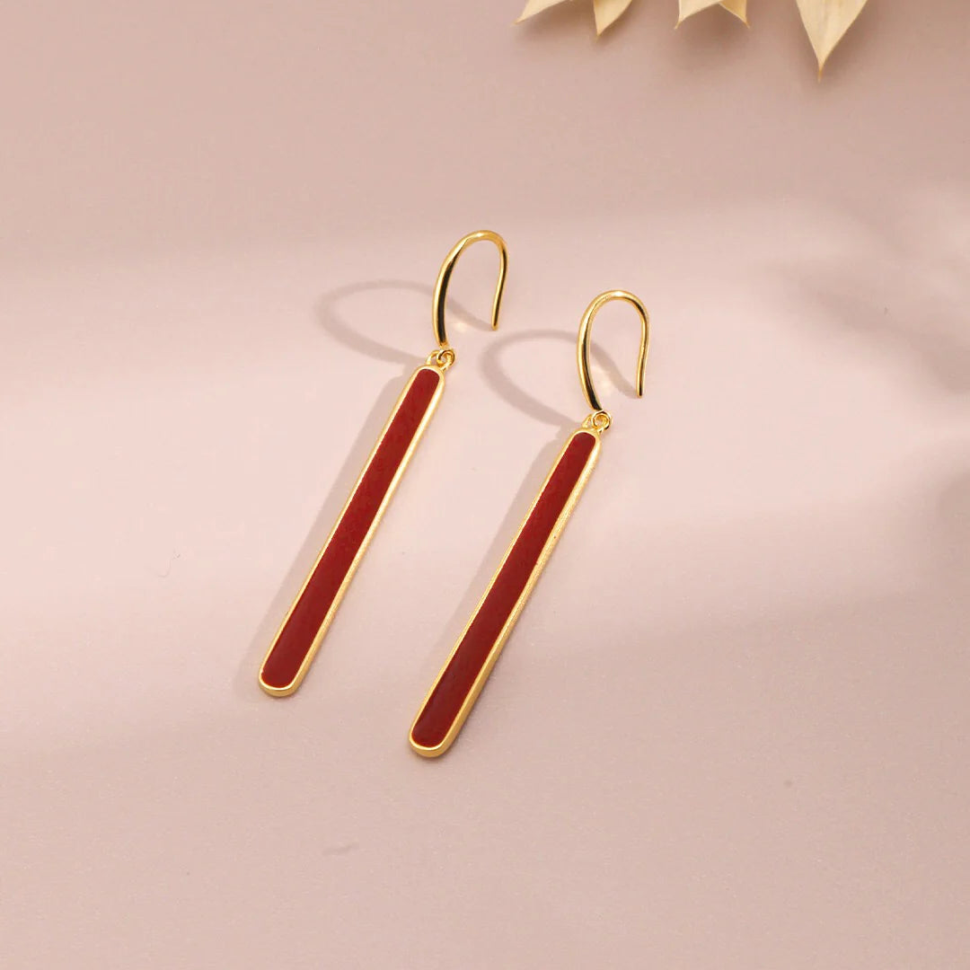 Red Dripping Glaze Earrings