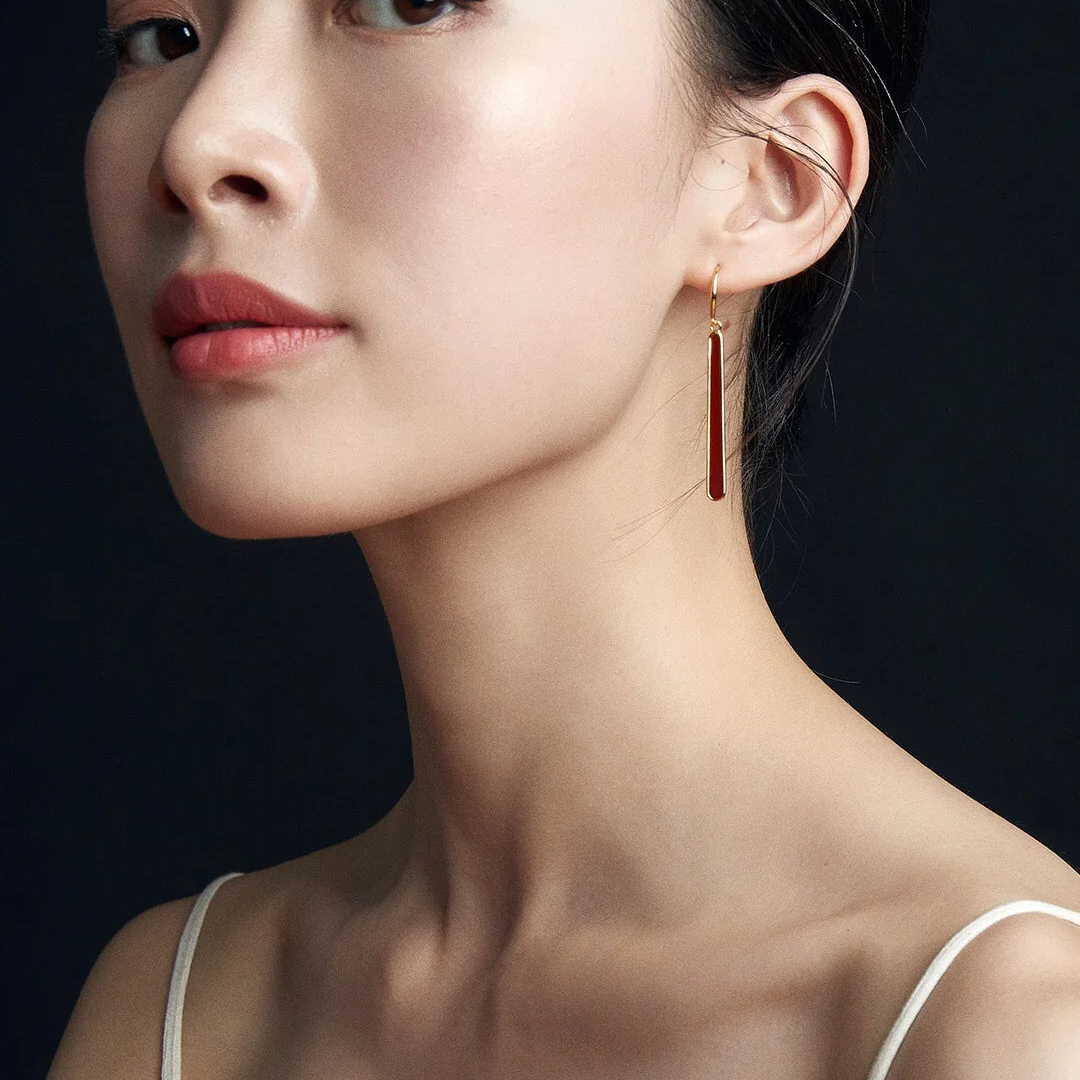 Red Dripping Glaze Earrings