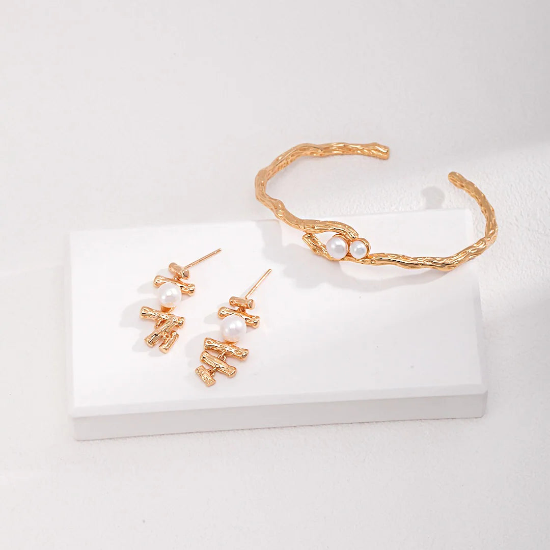 Double-Pearl Cuff Bracelet