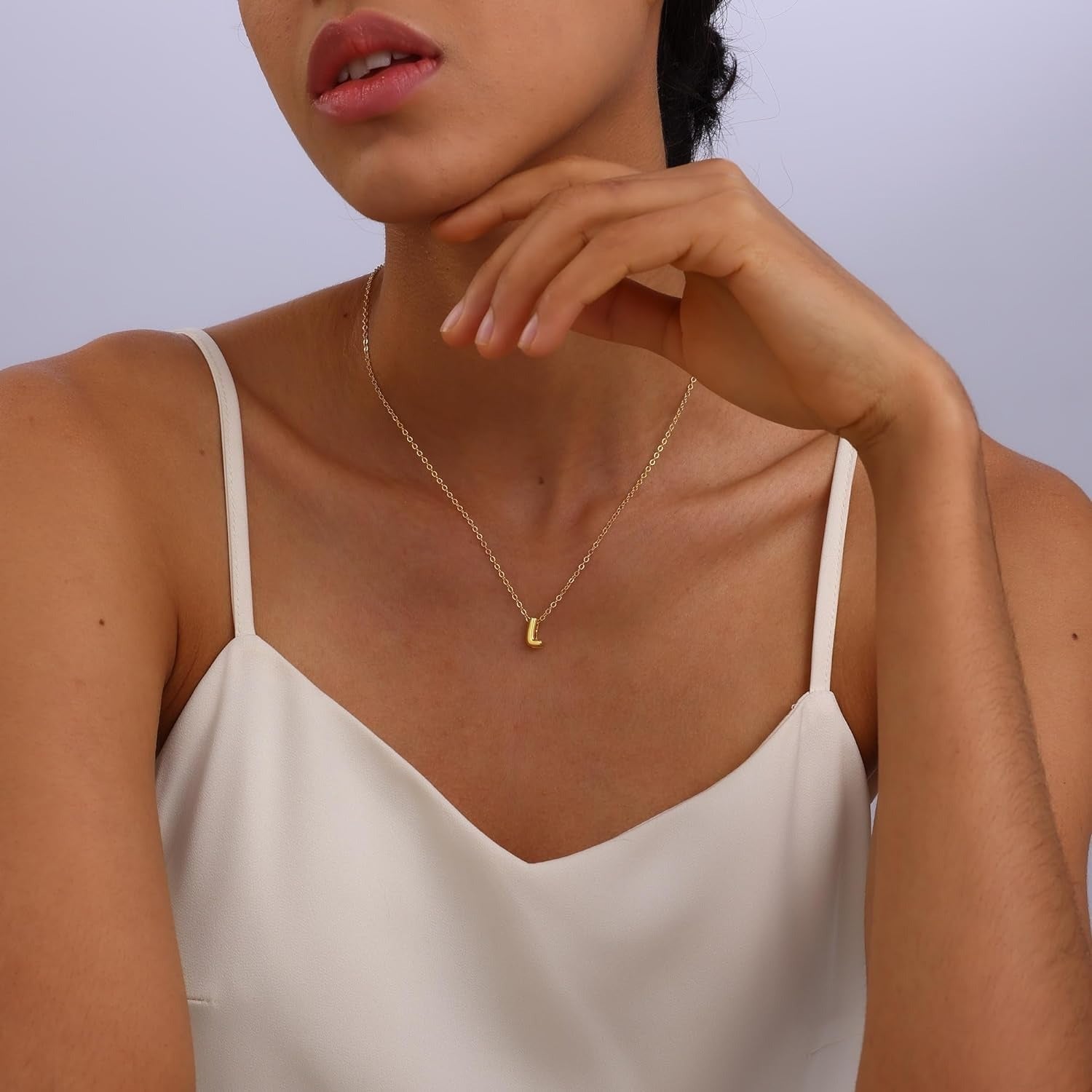 Mini Initial Bubble Letter Necklace