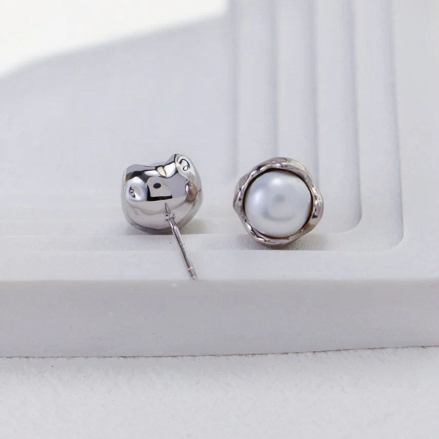 Minimalist Pearl Stud Earrings