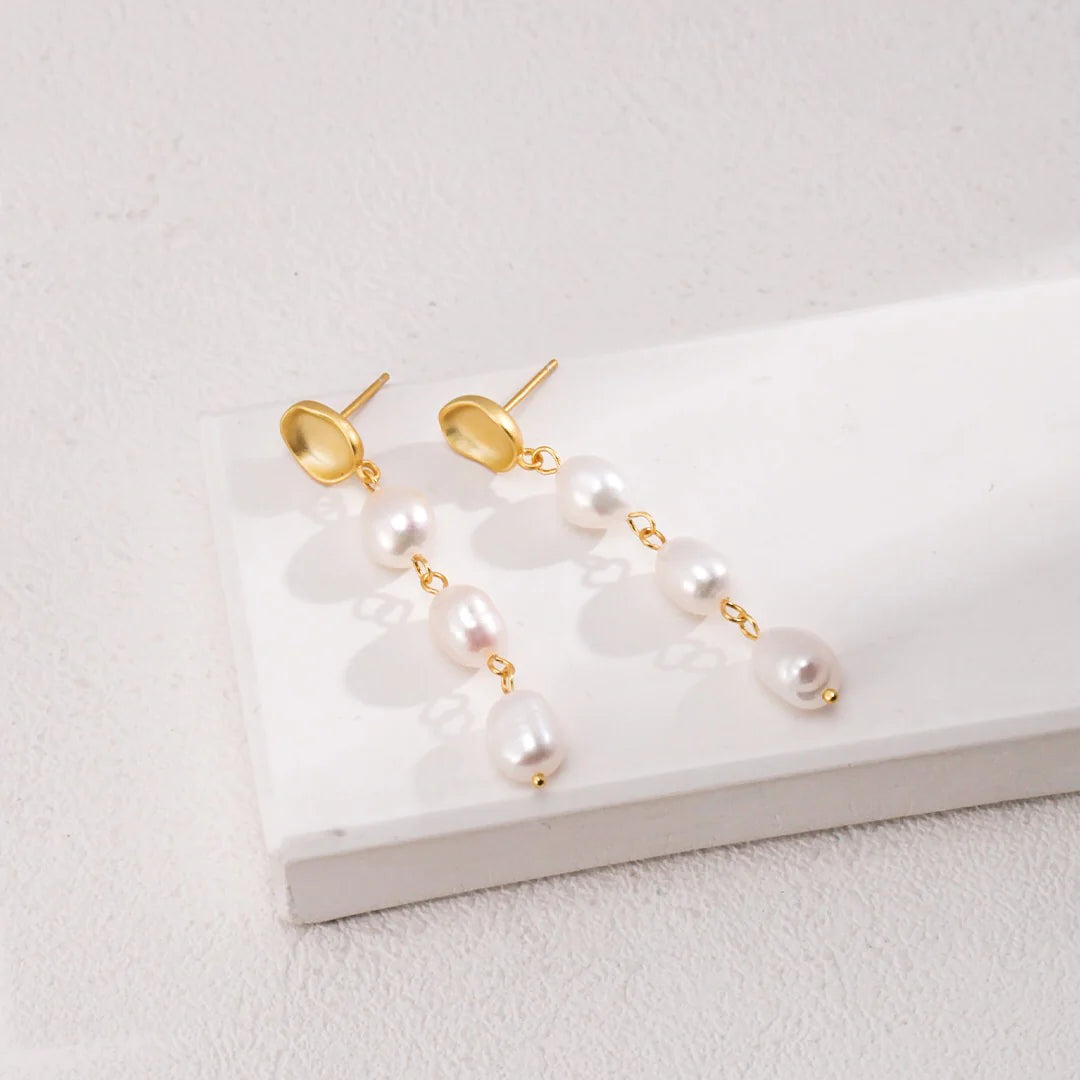 Long Baroque Pearls Dangle Earrings
