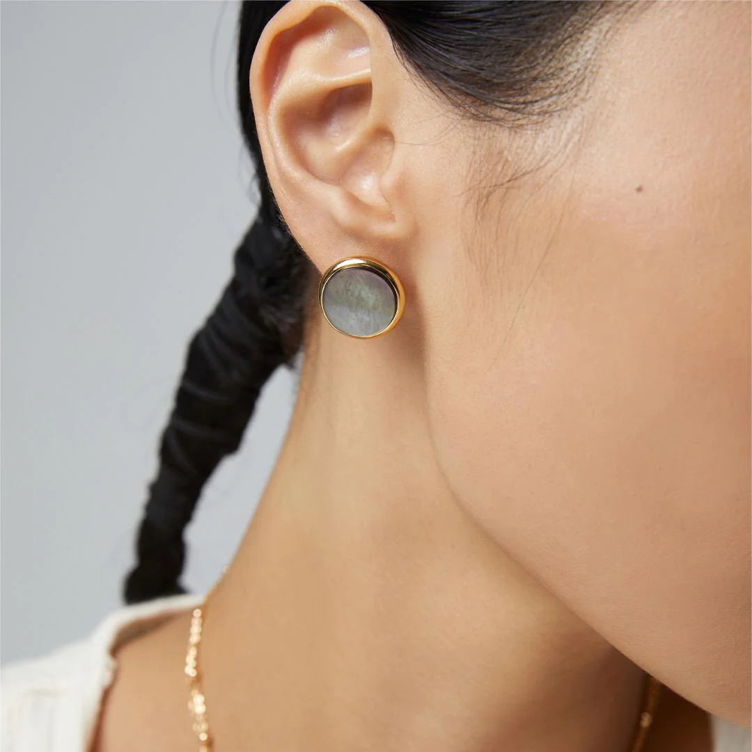 Black Shell Statement Stud