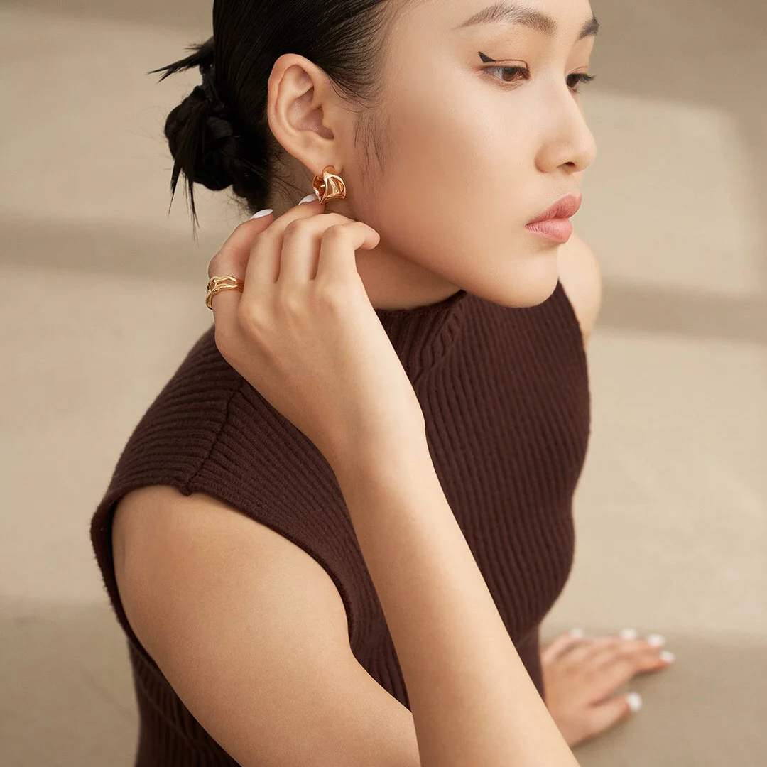 Irregular Concave Convex Earrings