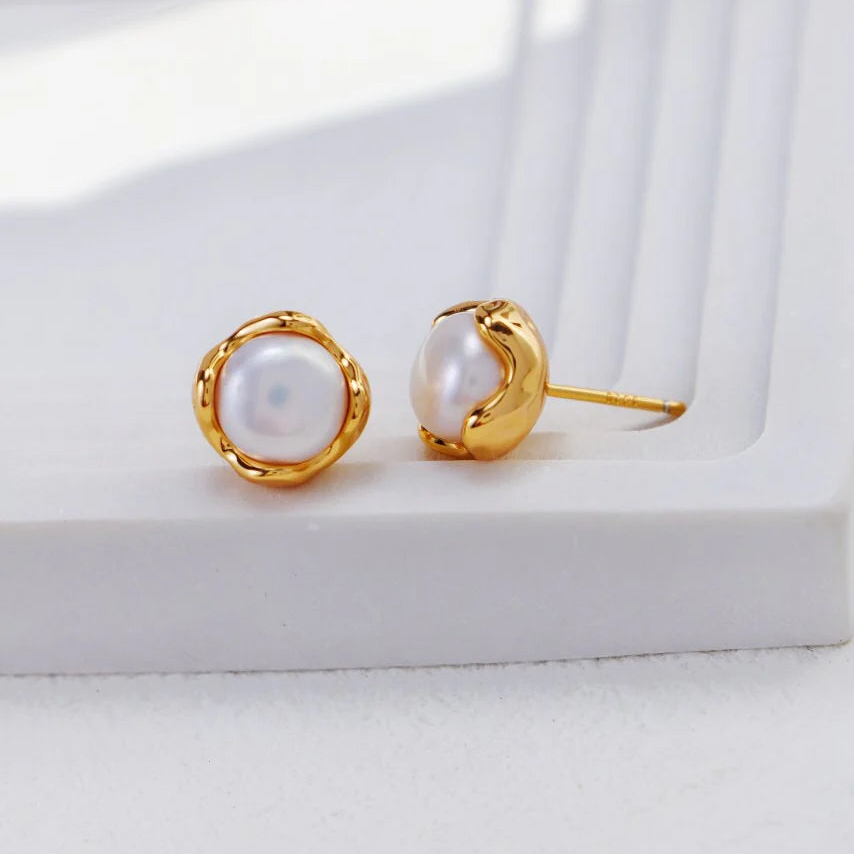 Minimalist Pearl Stud Earrings