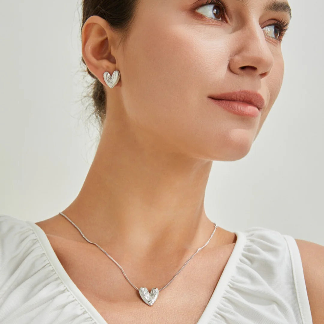 Textured Heart Earrings