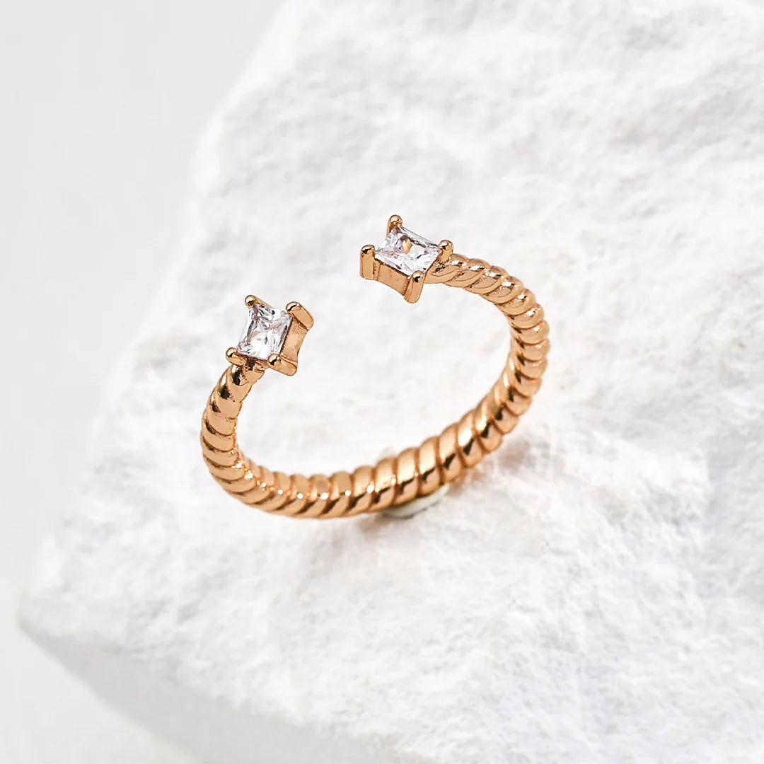 Minimalist Adjustable Zirconia Ring
