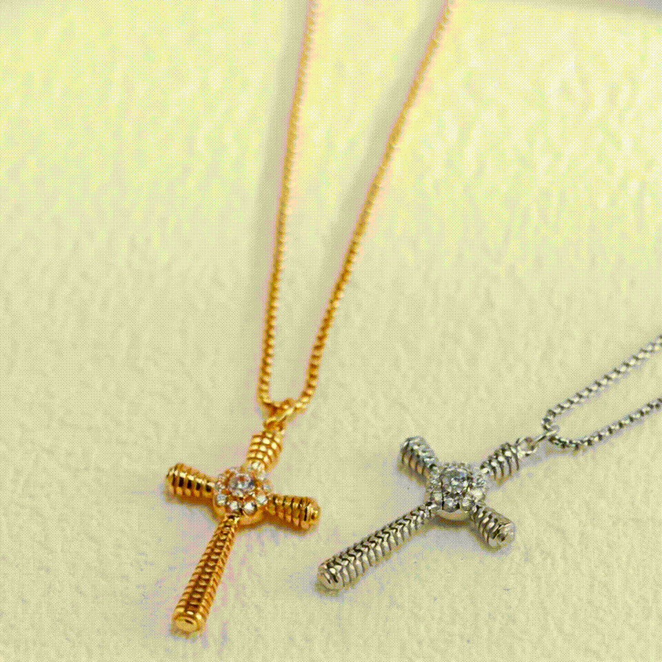 Fashion Cross Pendant Necklace with Zircon