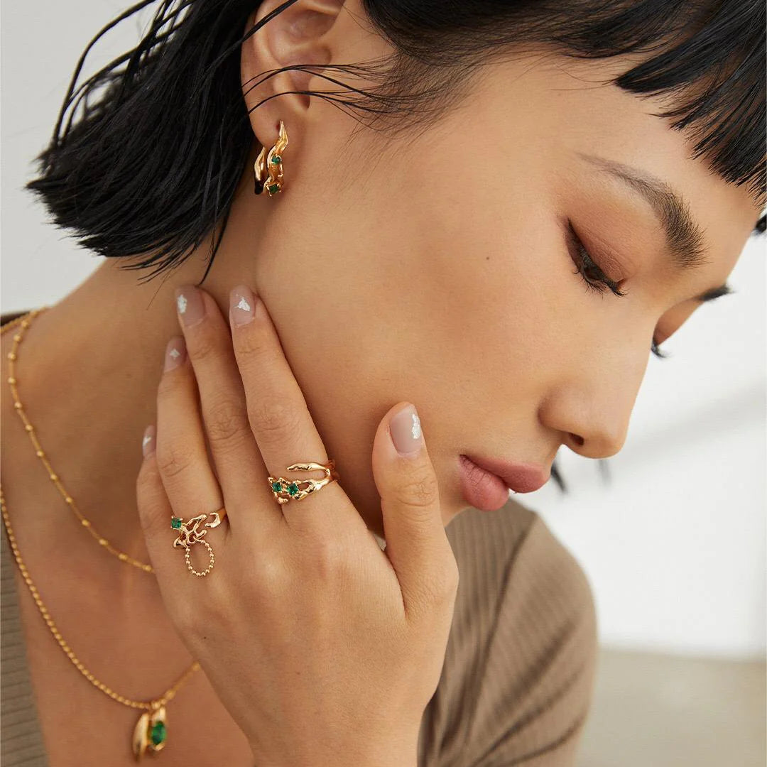 Synthetic Green Spinel Open Ring