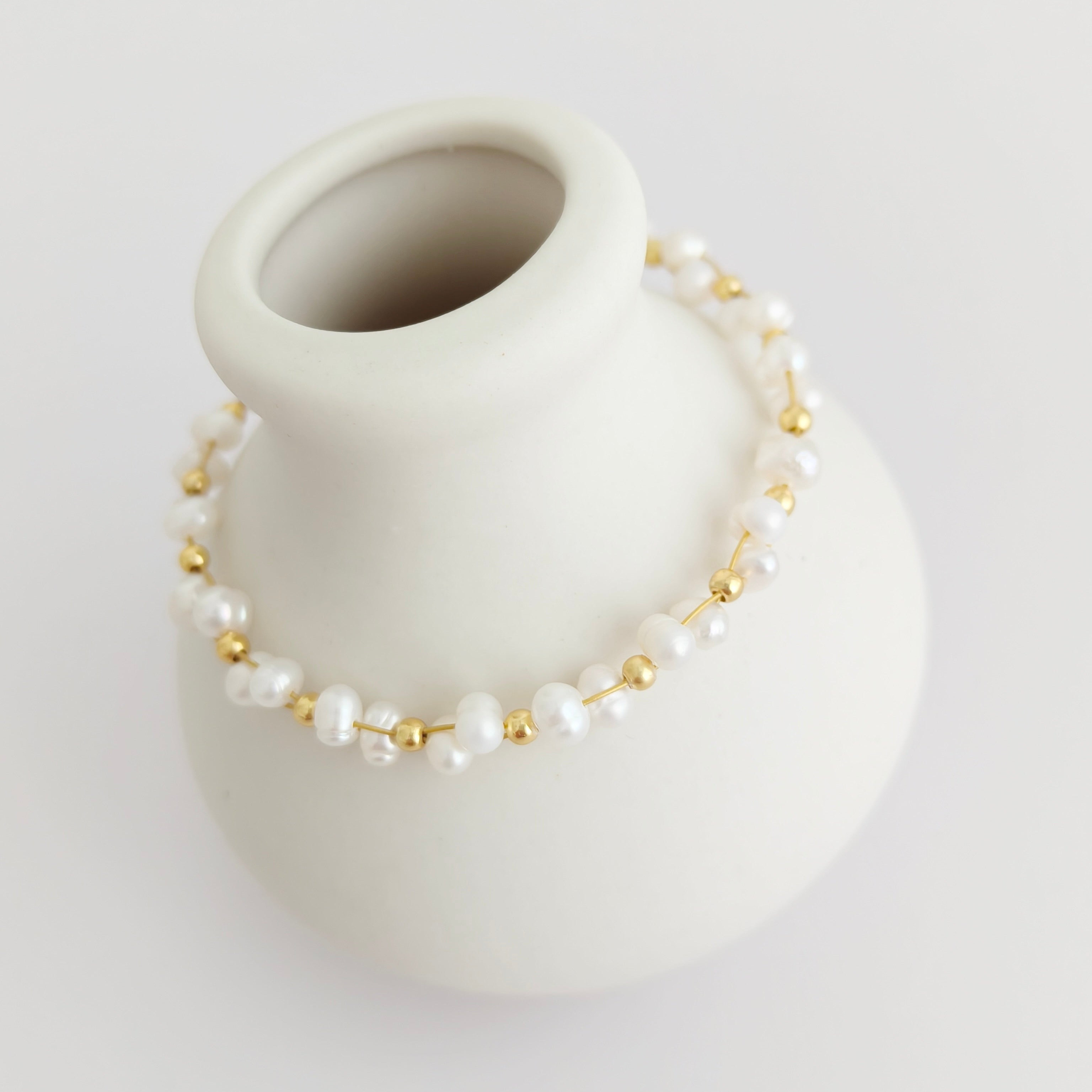 Baby's Breath Pearl Bracelet