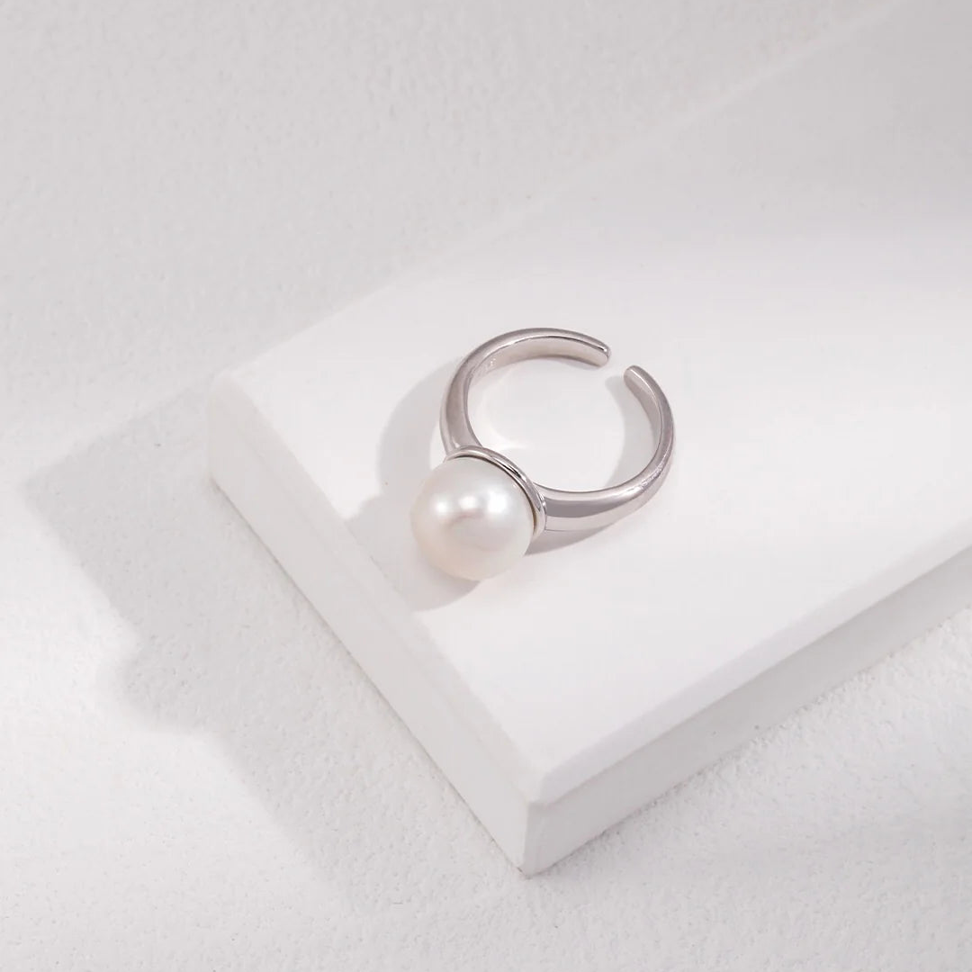 Large Pearl Open Ring