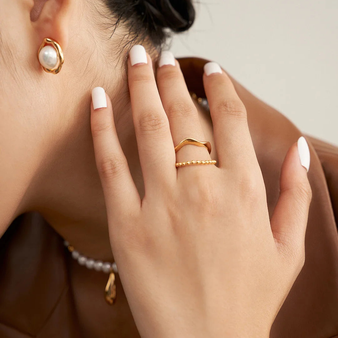 Irregular Rings with Beaded Chain Ring