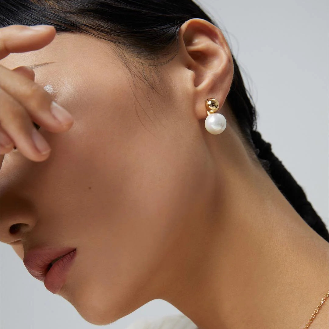 Simple Elegant Pearl Drop Earrings