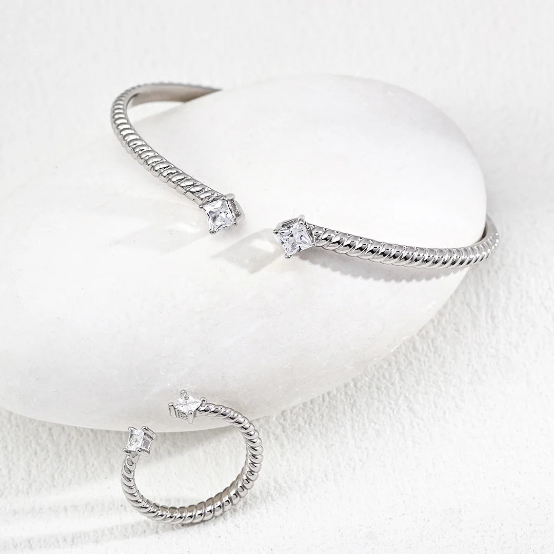 Minimalist Adjustable Zirconia Ring