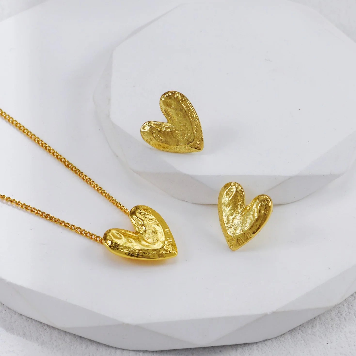 Textured Heart Earrings