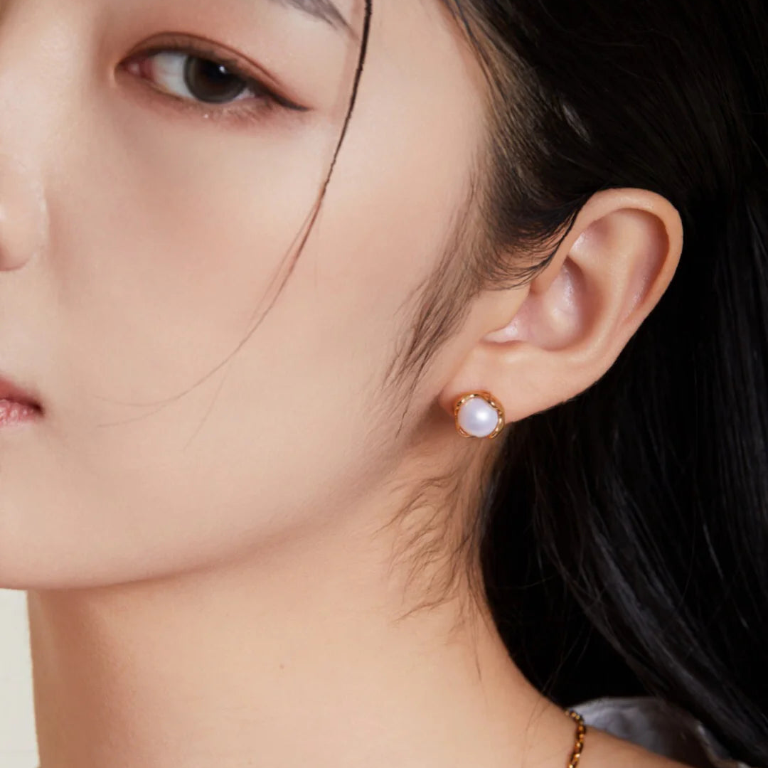 Minimalist Pearl Stud Earrings