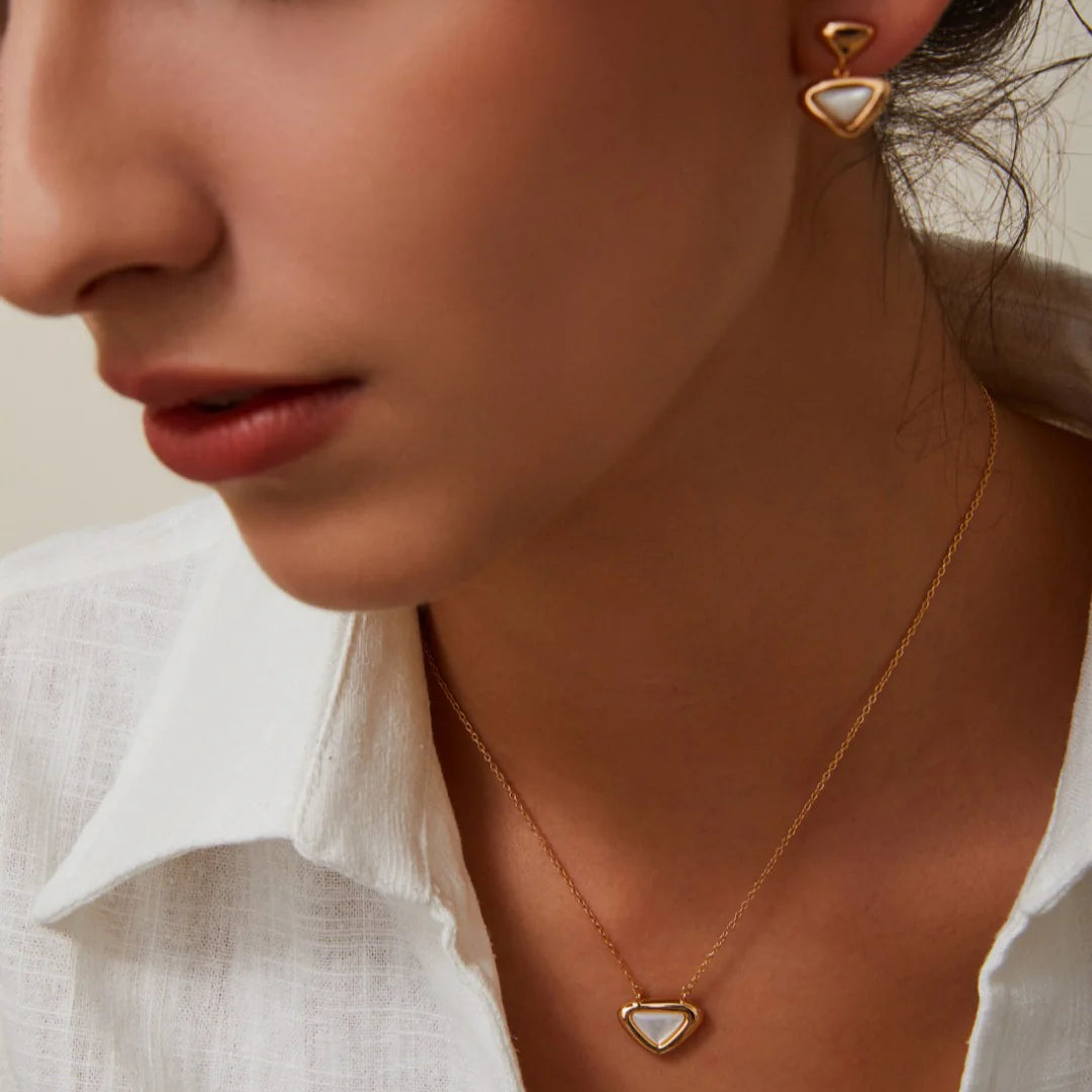 White Shell Triangle Necklace