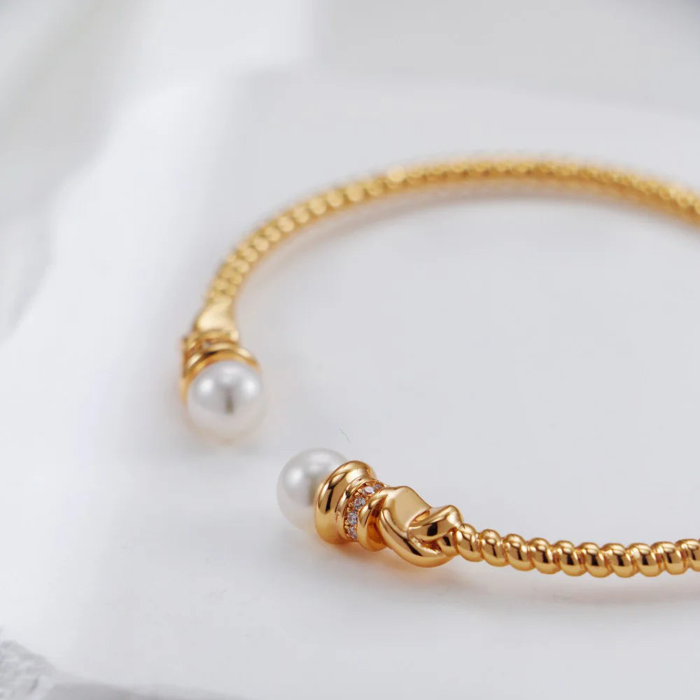 Open-Style Pearl Bangle