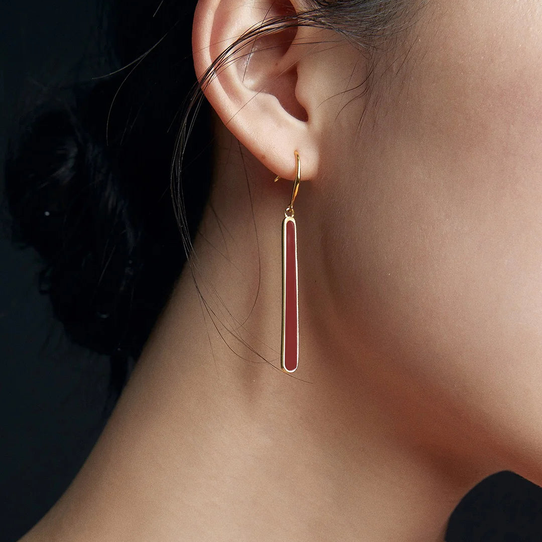 Red Dripping Glaze Earrings
