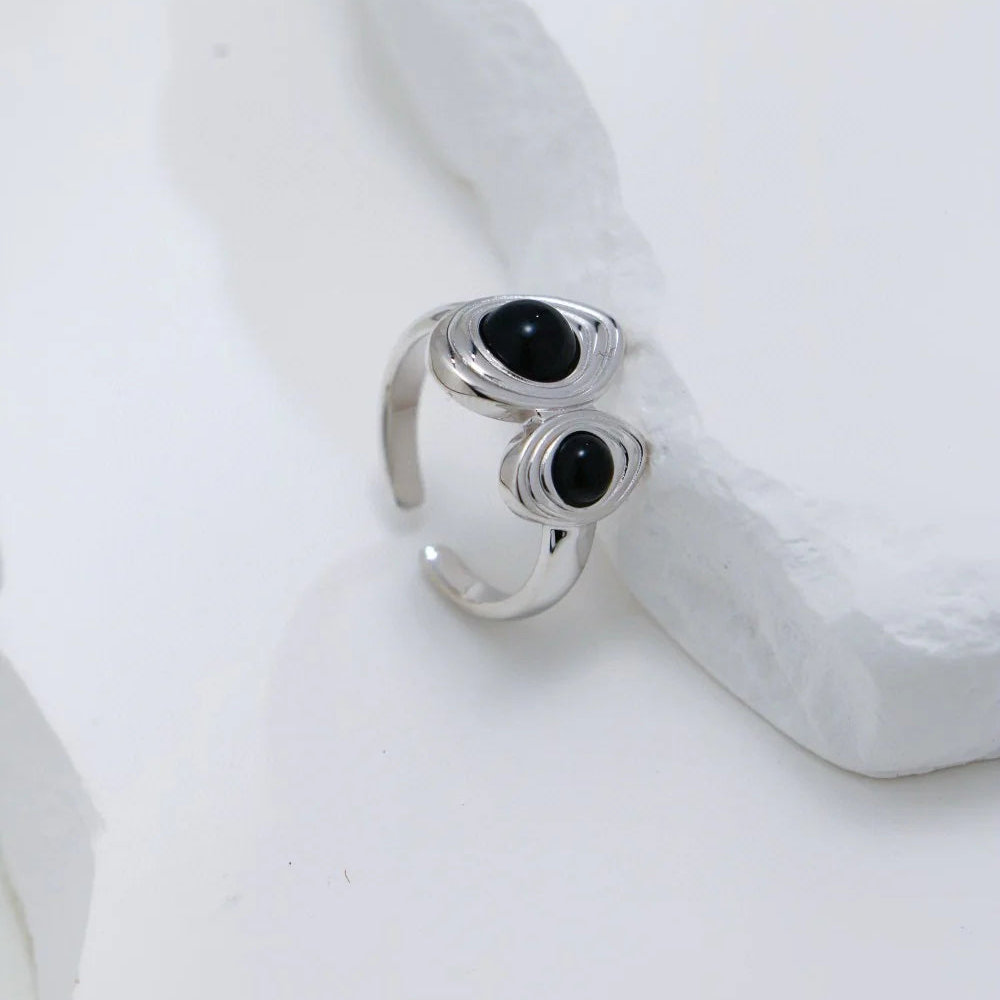Vintage Black Agate Ring