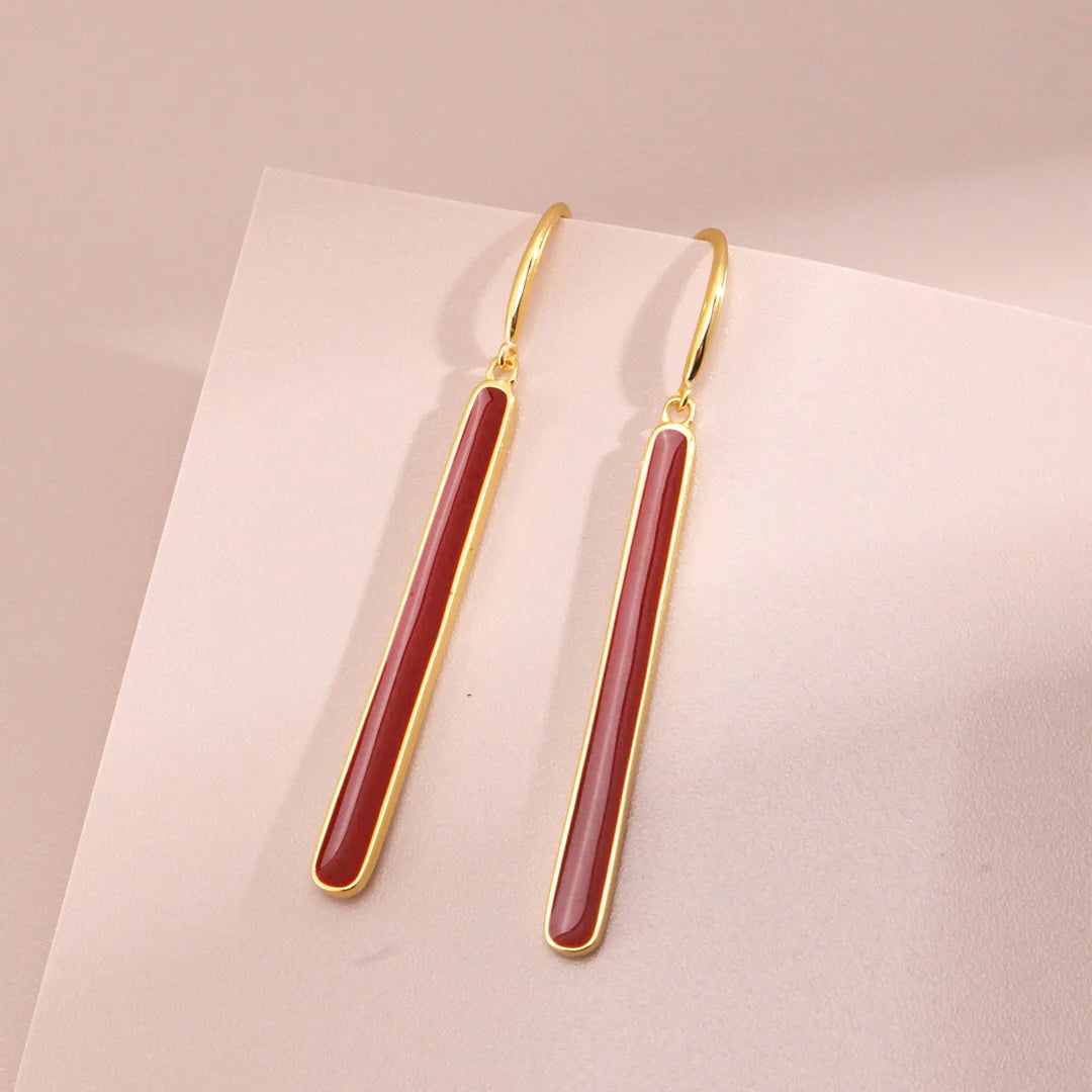Red Dripping Glaze Earrings
