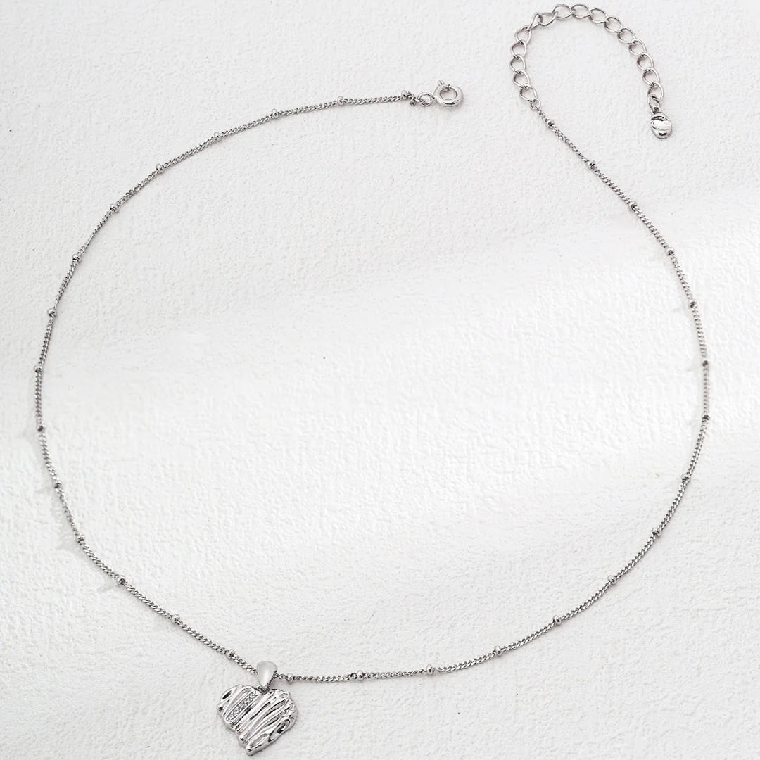 Simple Heart-Shaped Zircon Necklace