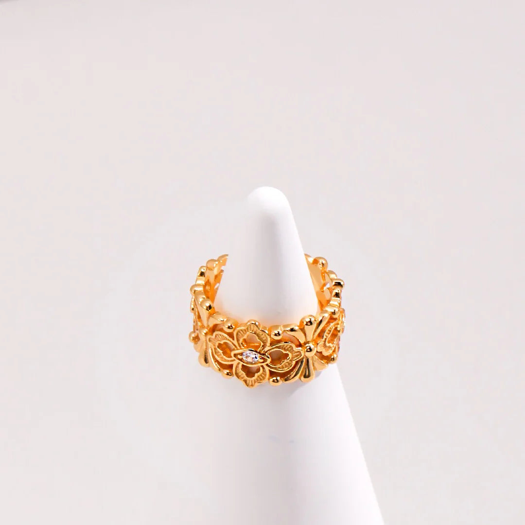 Open Hollow Carved Band Ring