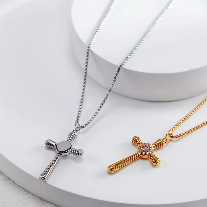 Fashion Cross Pendant Necklace with Zircon