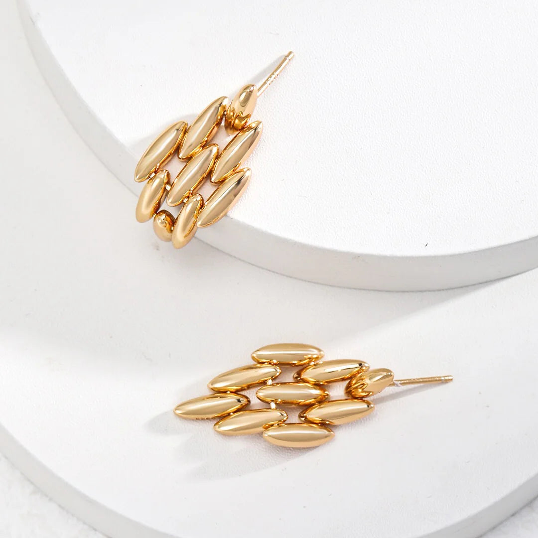 Oval Wheat Earrings