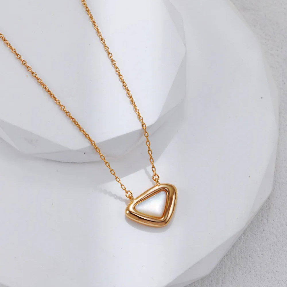 White Shell Triangle Necklace