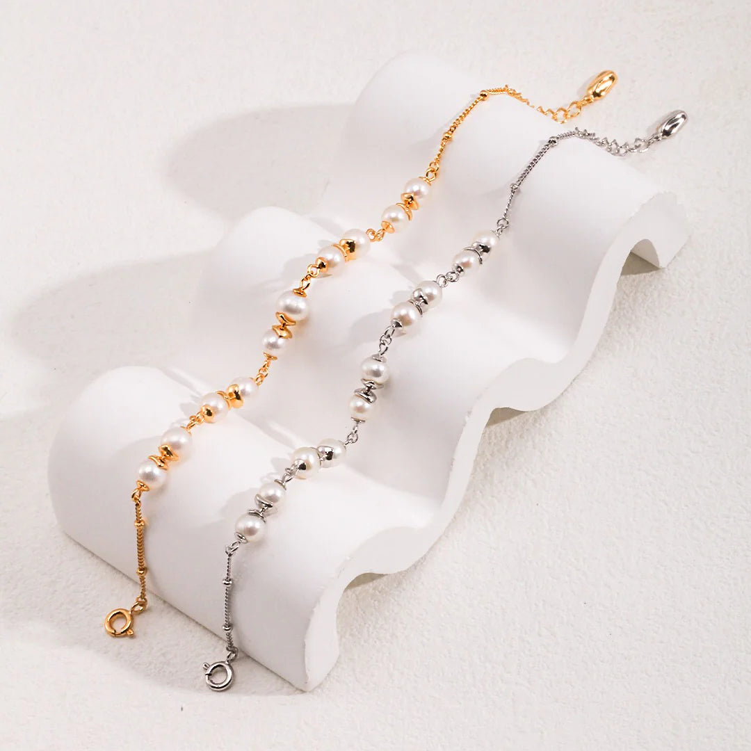 Minimalist Style Pearl Spacer Bracelet