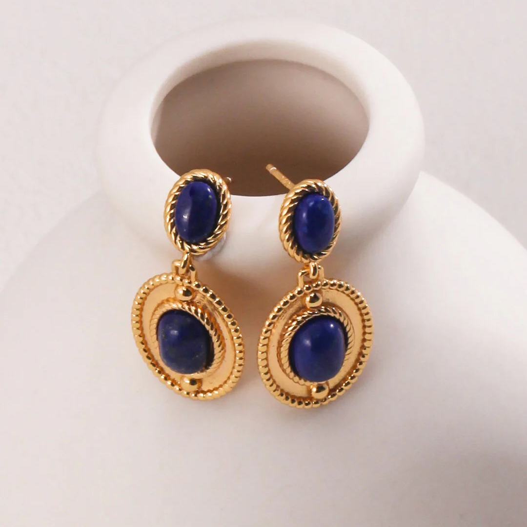 Natural Lapis Lazuli Dangle Earrings