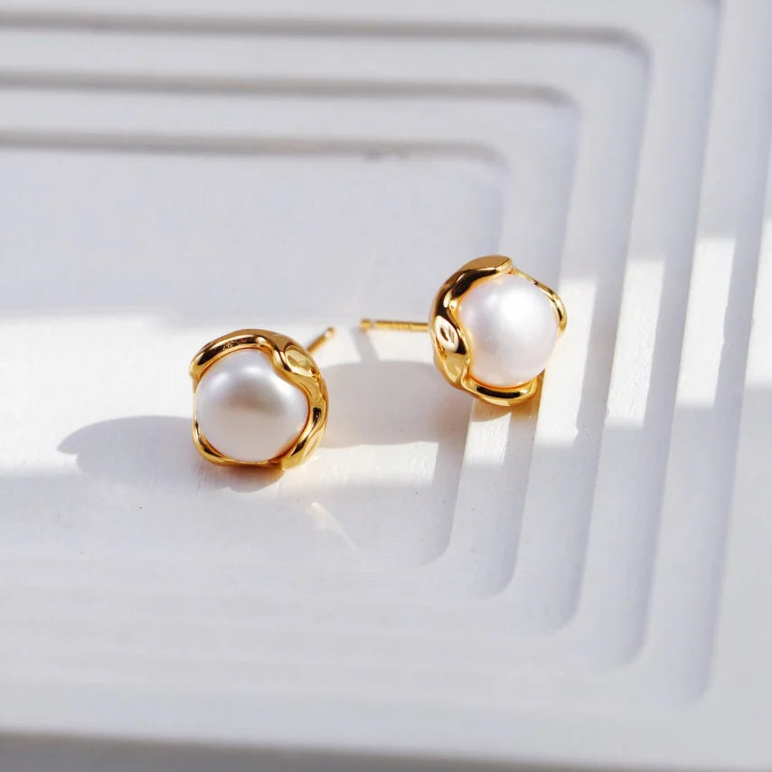 Minimalist Pearl Stud Earrings