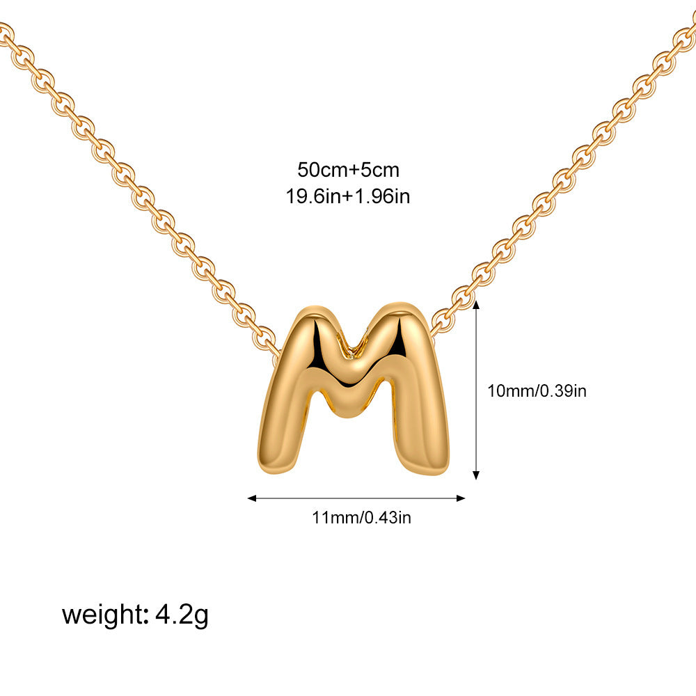 Mini Initial Bubble Letter Necklace