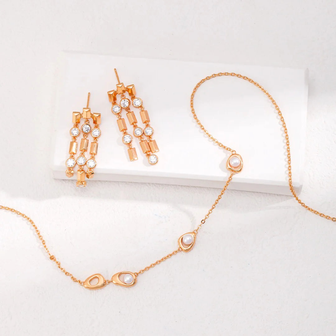 Simple Tassel Zircon Earrings