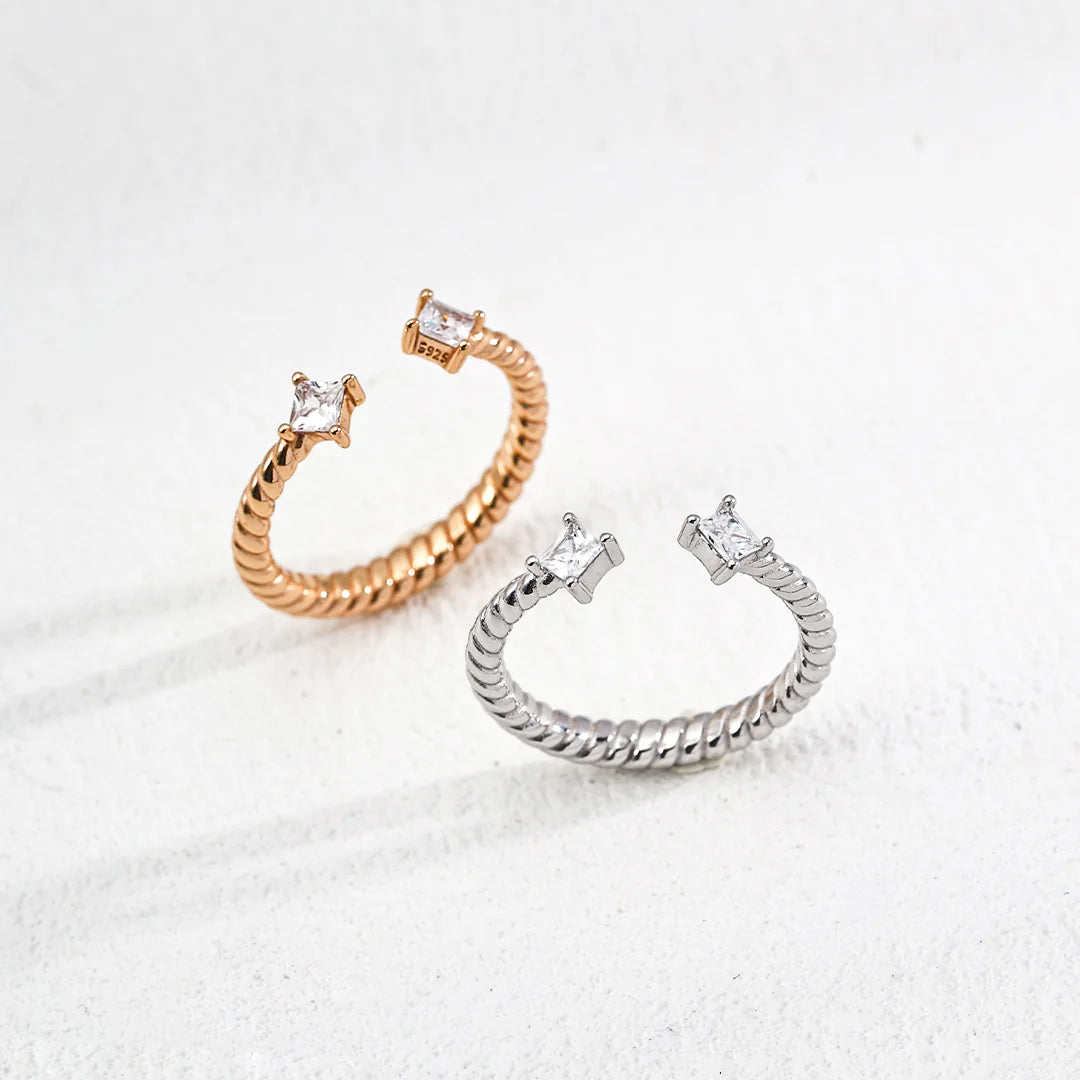 Minimalist Adjustable Zirconia Ring