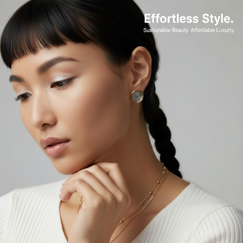 Black Shell Statement Stud