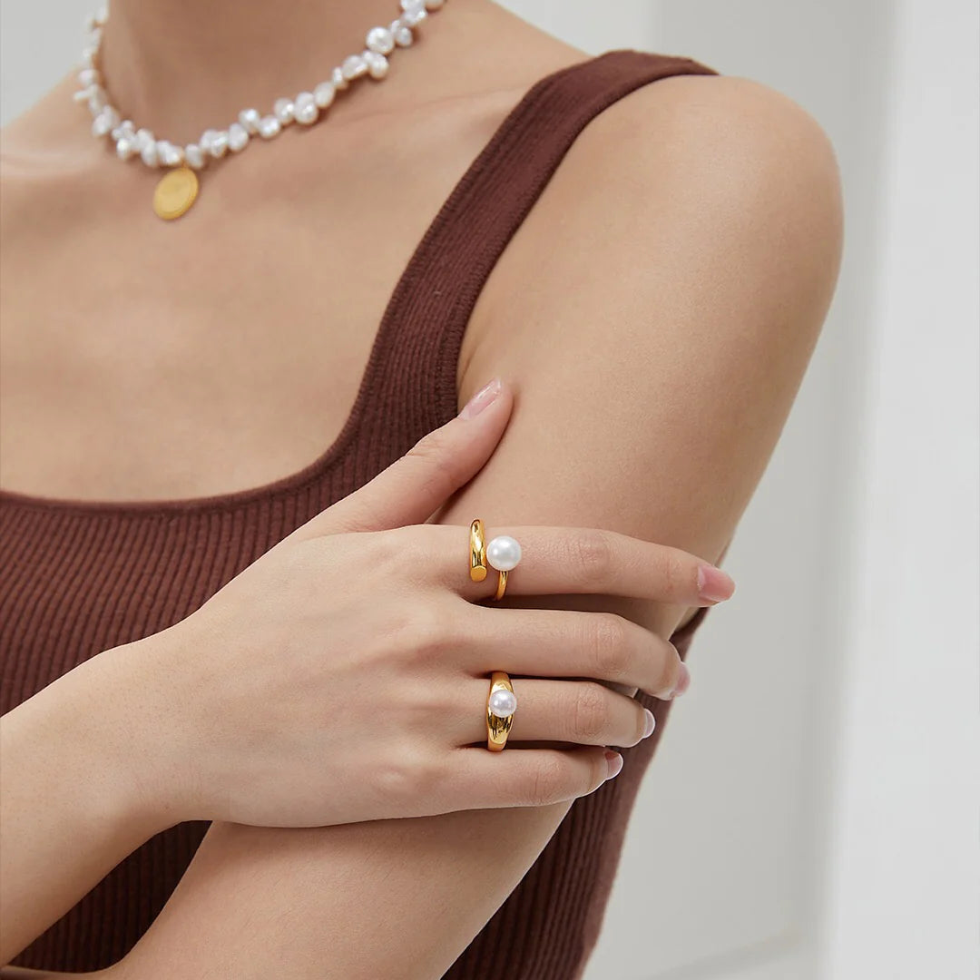 Freshwater Pearl Open Tail Ring