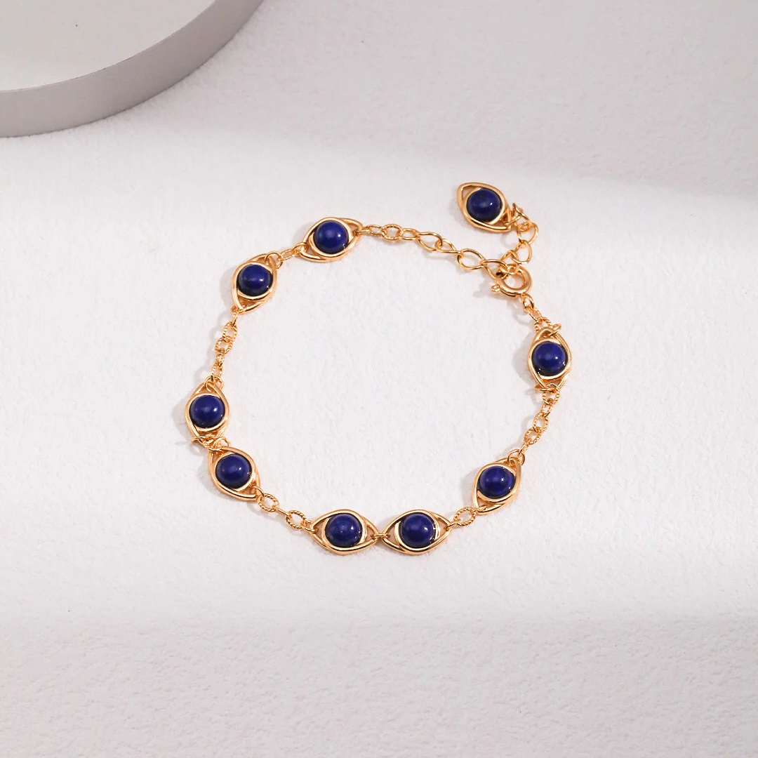Lapis Lazuli / Tigers Eye Stone Adjustable Bracelet