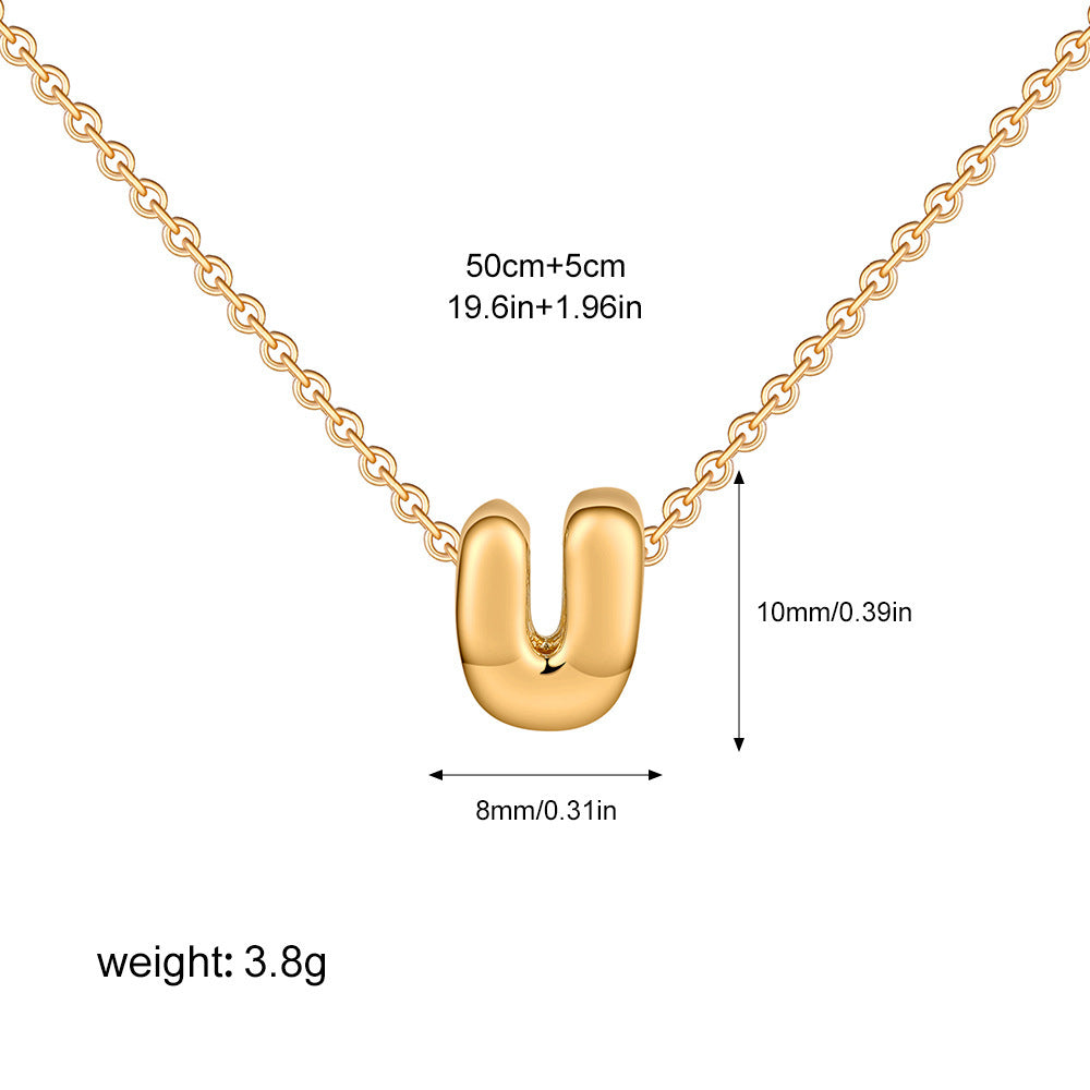 Mini Initial Bubble Letter Necklace
