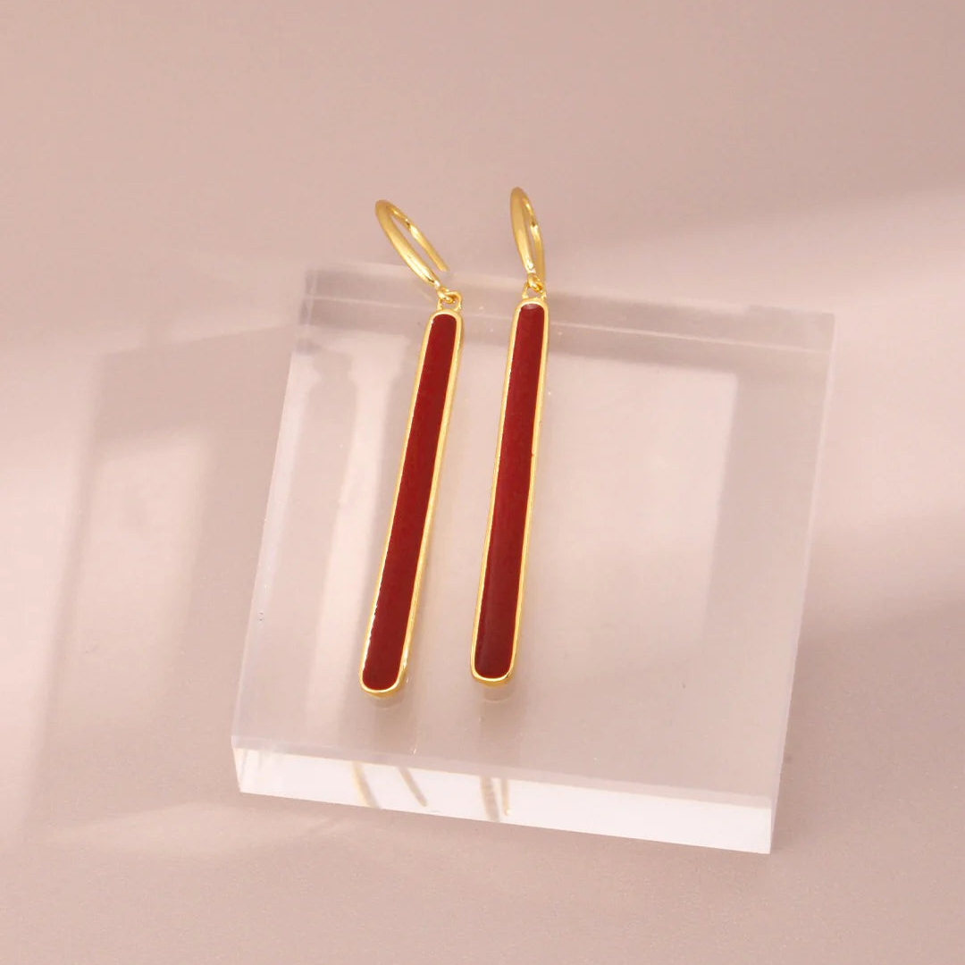 Red Dripping Glaze Earrings