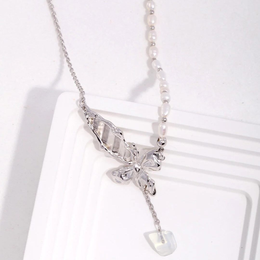 Butterfly Pearl Necklace